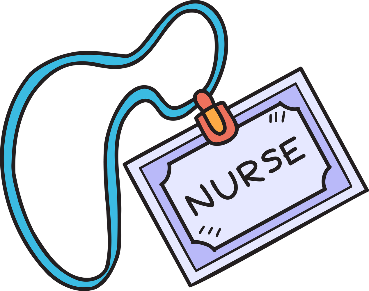 Hand Drawn nurse tag illustration